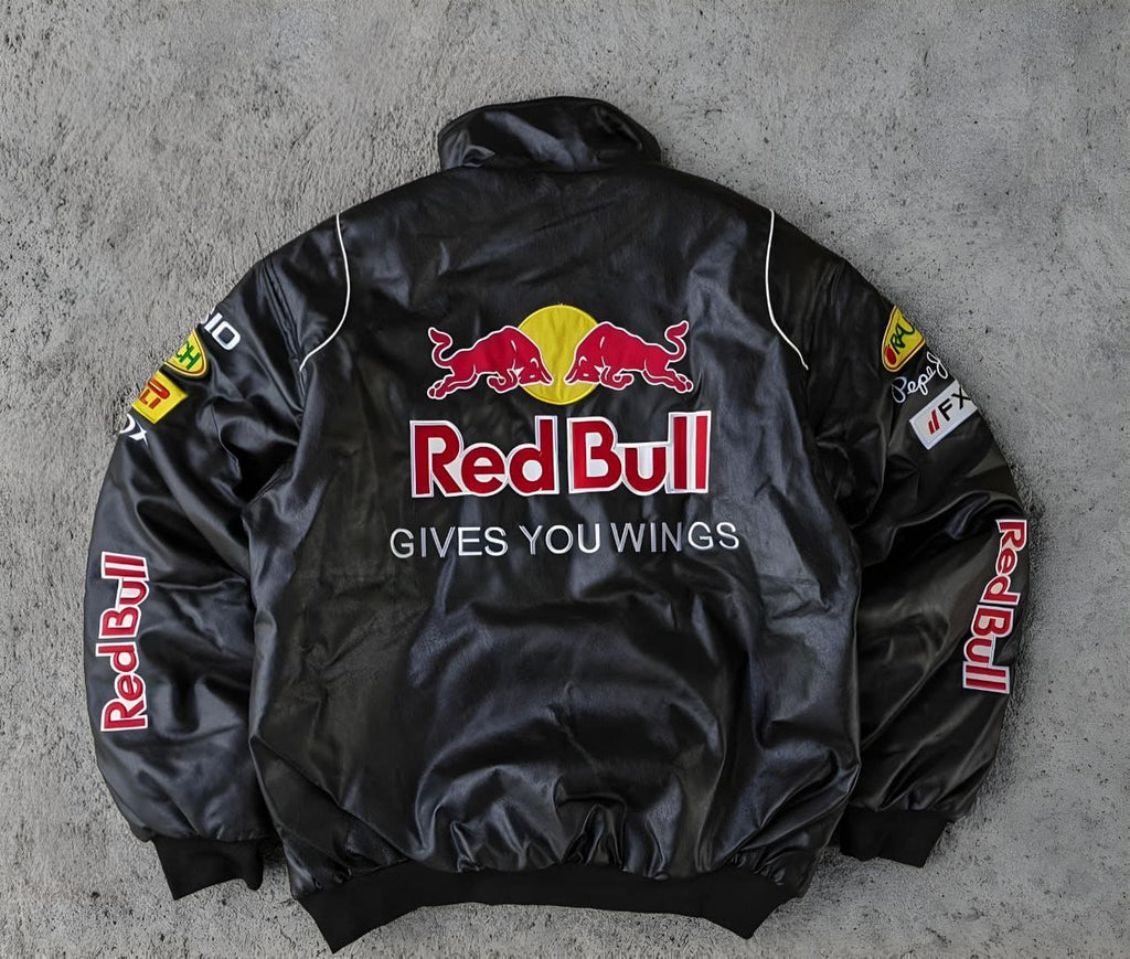 Red Bull Racing F1 Leather Jacket - Black Edition