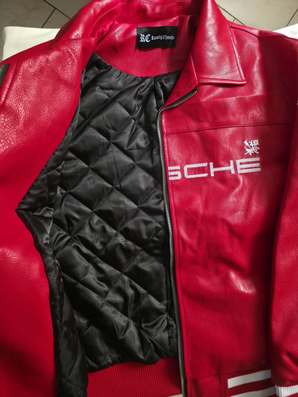 Aime Leon Dore × Porsche Red Leather Jacket