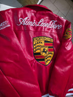 Aime Leon Dore × Porsche Red Leather Jacket