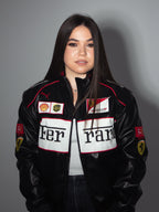 Vintage Ferrari F1 Leather Jacket - White Edition