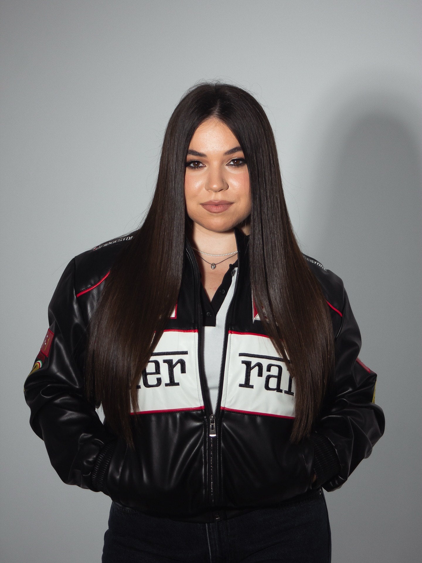Vintage Ferrari F1 Leather Jacket - White Edition