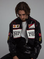 Vintage Ferrari F1 Leather Jacket - White Edition