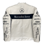 MERCEDES-BENZ White Leather Jacket