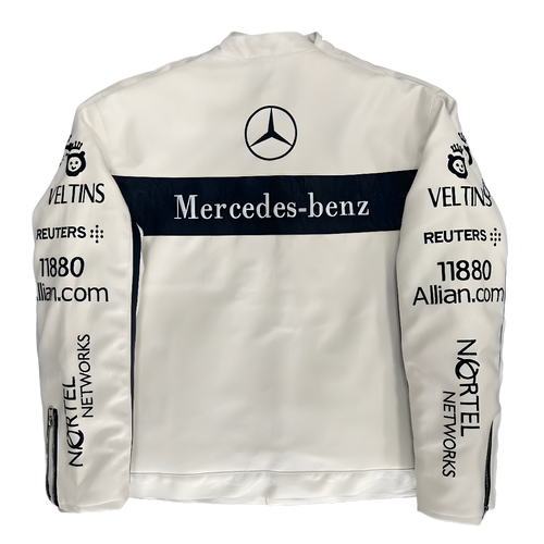 MERCEDES-BENZ White Leather Jacket