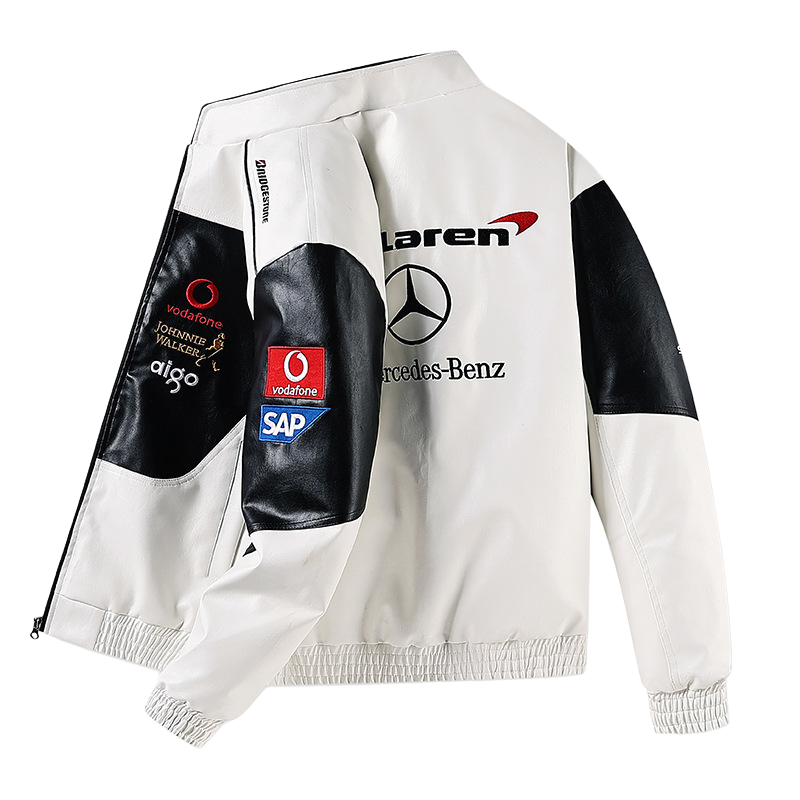 Vintage Leather McLaren Mercedes Jacket - Retro F1 Style