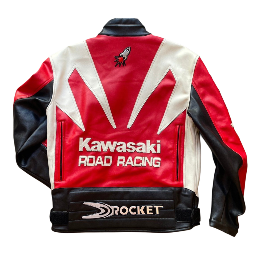Kawasaki x Joe Rocket Racing Leather Jacket - Red and Black Edition