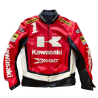 Kawasaki x Joe Rocket Racing Leather Jacket - Red and Black Edition