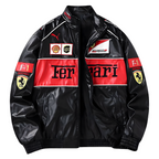 Vintage Ferrari F1 Leather Jacket - Red Edition
