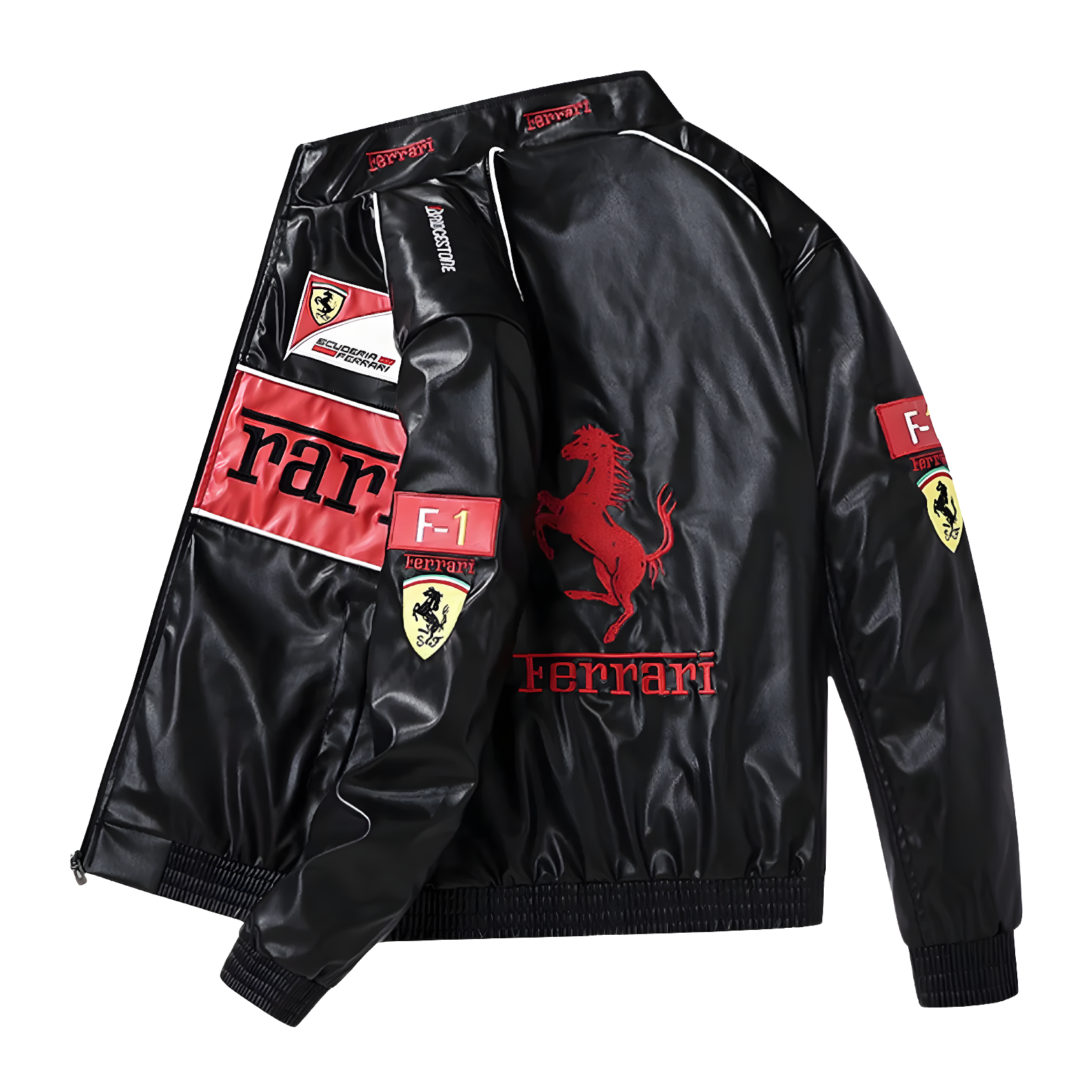 Vintage Ferrari F1 Leather Jacket - Red Edition