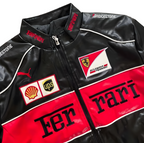 Vintage Ferrari F1 Leather Jacket - Red Edition