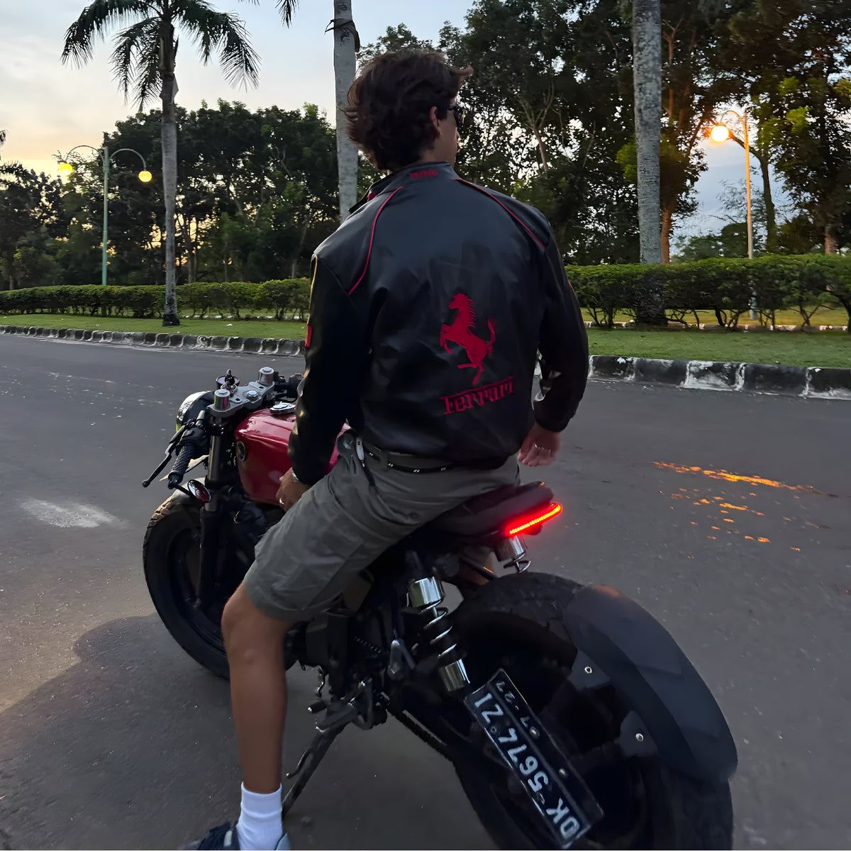 Vintage Ferrari F1 Leather Jacket - Red Edition