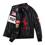 Vintage Ferrari F1 Leather Jacket - White Edition