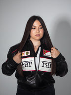 Vintage Ferrari F1 Leather Jacket - White Edition