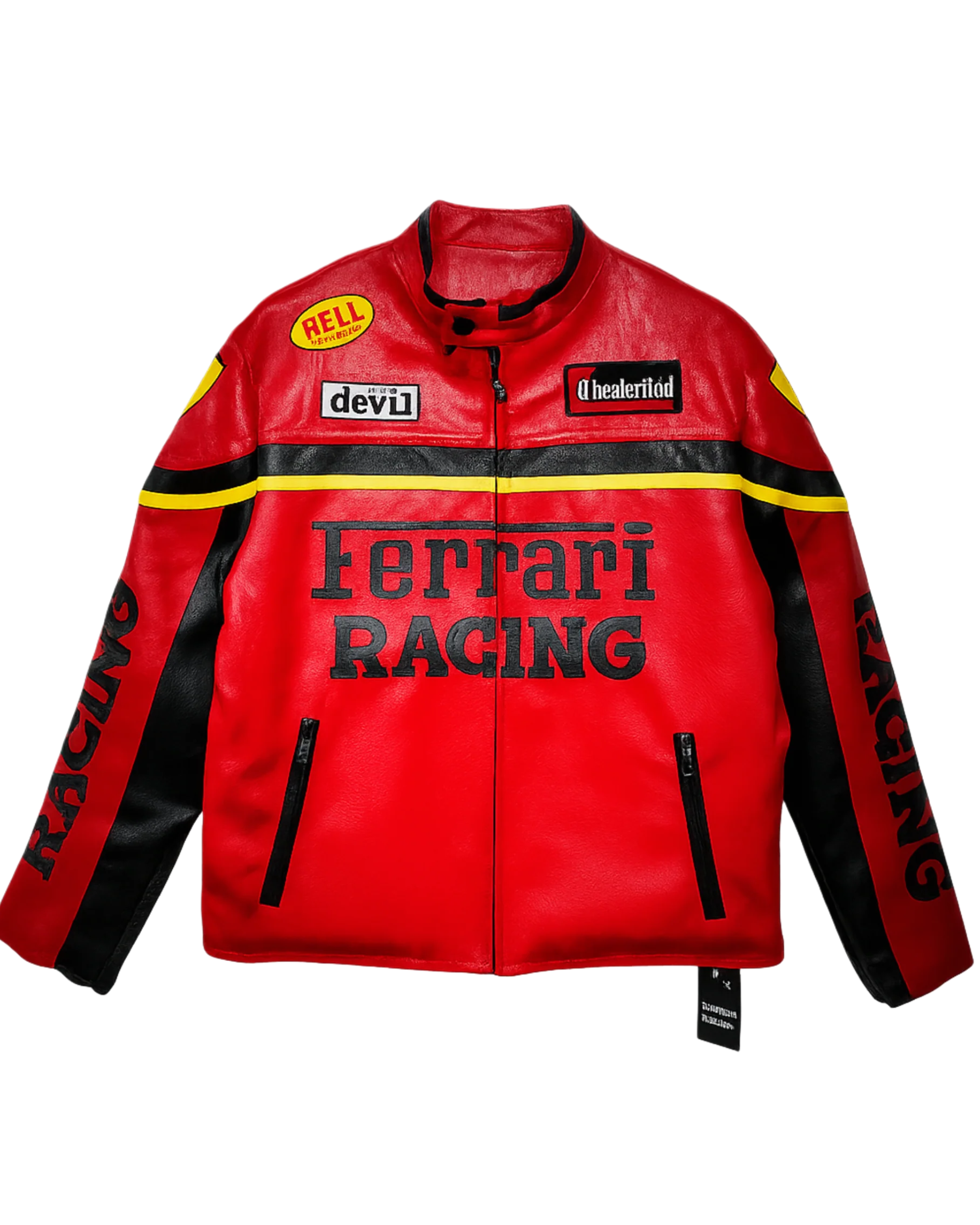 Y2K Style Ferrari Racing Biker Leather Jacket