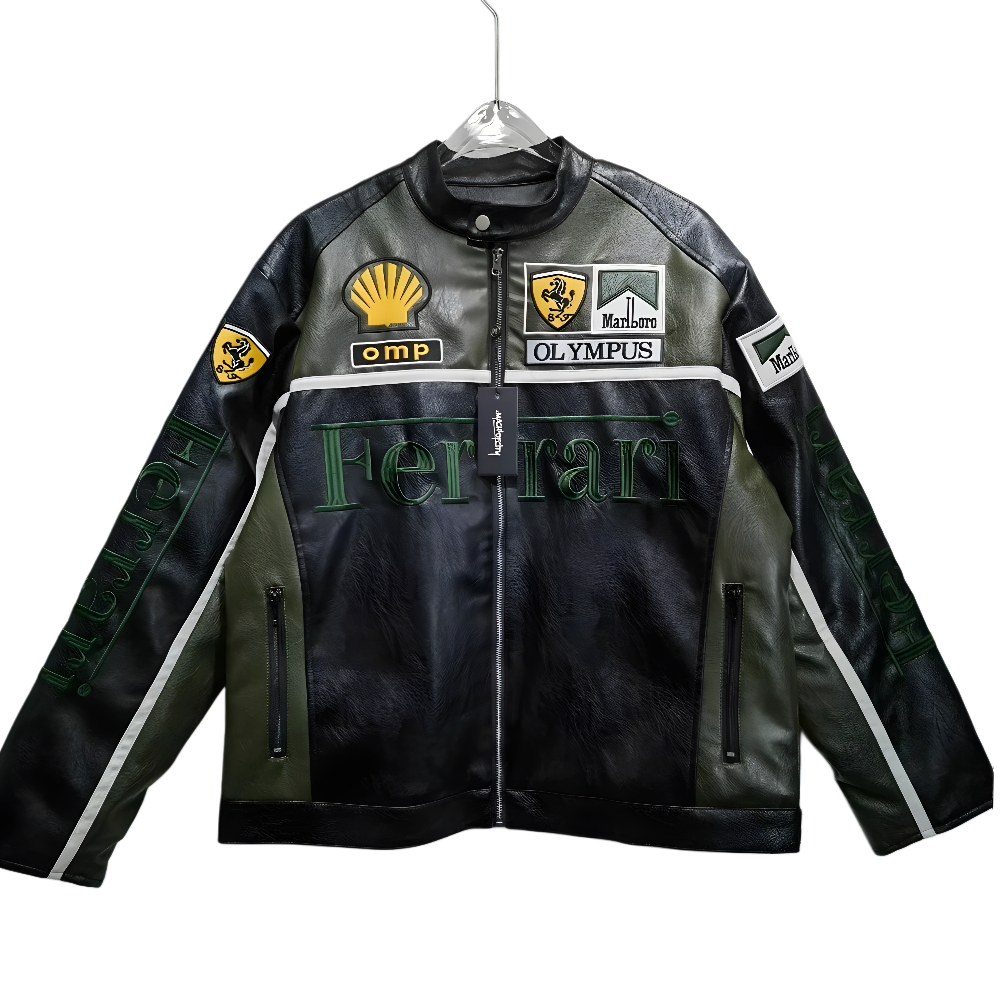 Ferrari F1 Olympus Leather Jacket - Green Edition