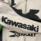 Kawasaki x Joe Rocket Racing Leather Jacket - White and Green Edition