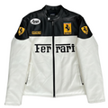 Ferrari F1 Leather Jacket - Black and White Edition