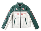 Ferrari F1 Leather Jacket - White and Green Edition