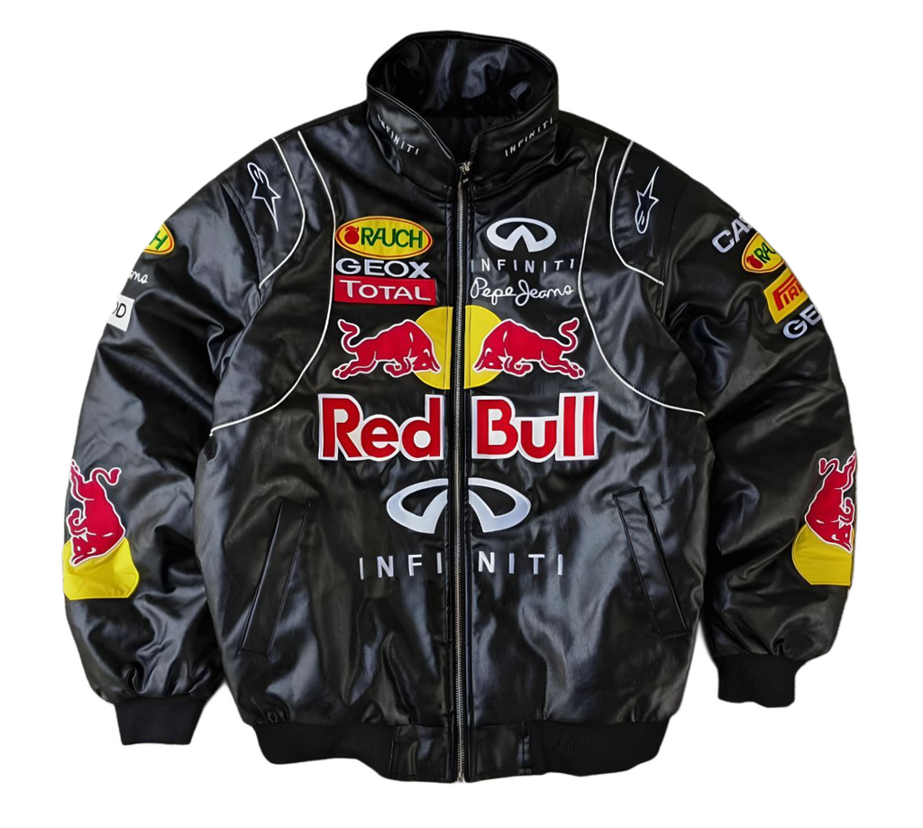 Red Bull Racing F1 Leather Jacket - Black Edition