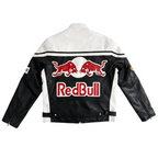 Red Bull F1 Leather Jacket - Black and White Edition