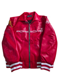 Aime Leon Dore × Porsche Red Leather Jacket