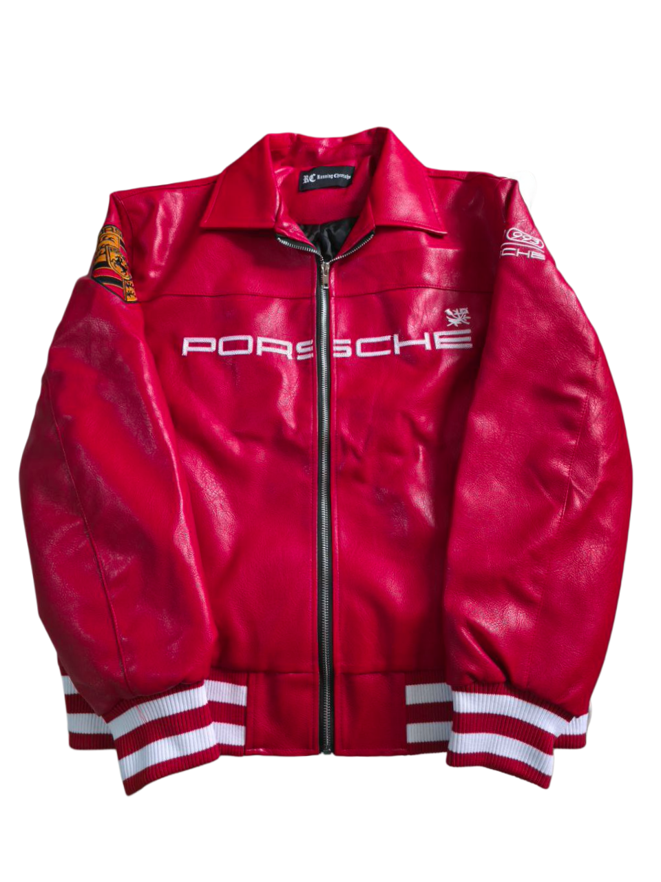 Aime Leon Dore × Porsche Red Leather Jacket