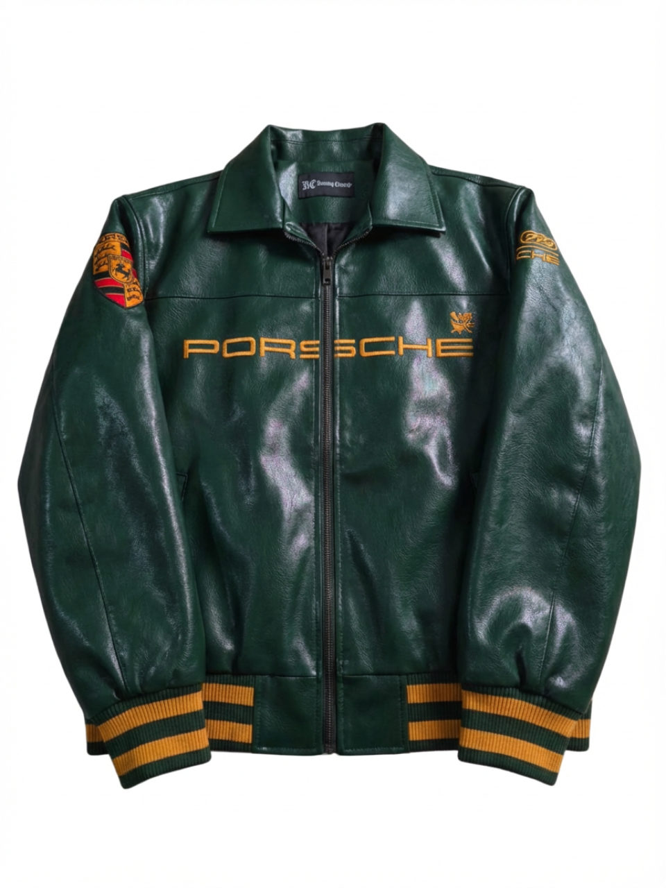 Aime Leon Dore × Porsche Green Leather Jacket