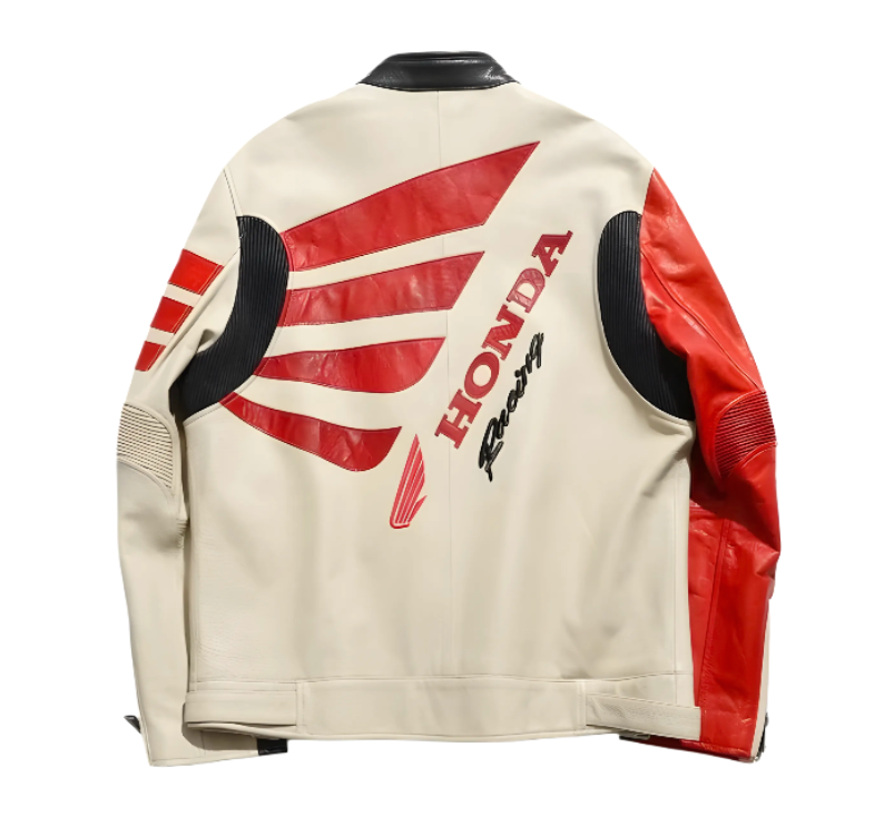 Honda Racing Corporation Leather Jacket - Retro Motorsport Style