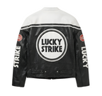 Lucky Strike Racing Leather Jacket - White Edition