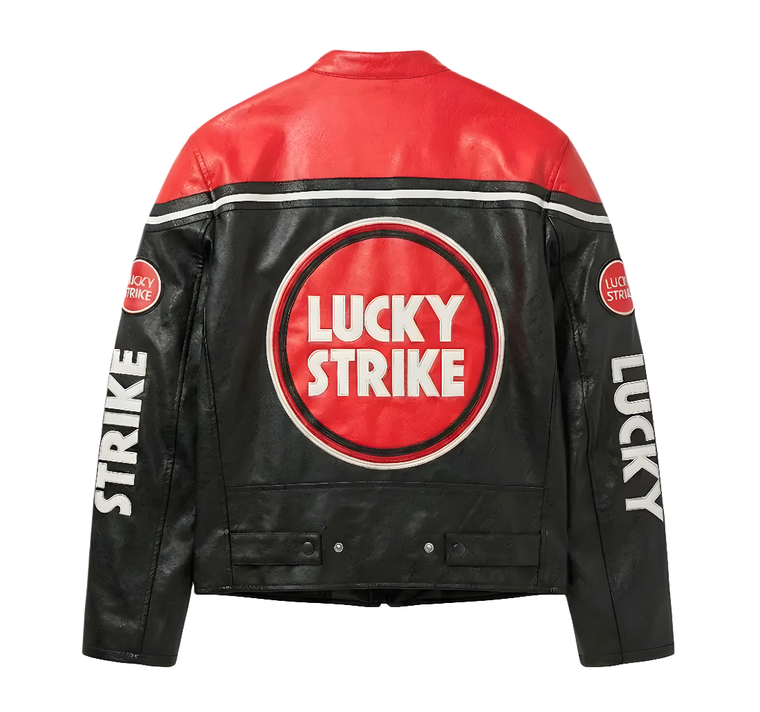 Lucky Strike Racing Leather Jacket - Red Edition