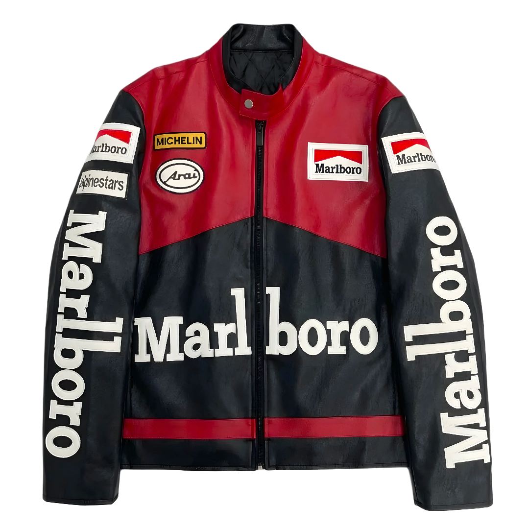 Marlboro Racing Leather Jacket - Black Edition