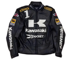 Kawasaki x Joe Rocket Racing Leather Jacket - Black and Green Edition
