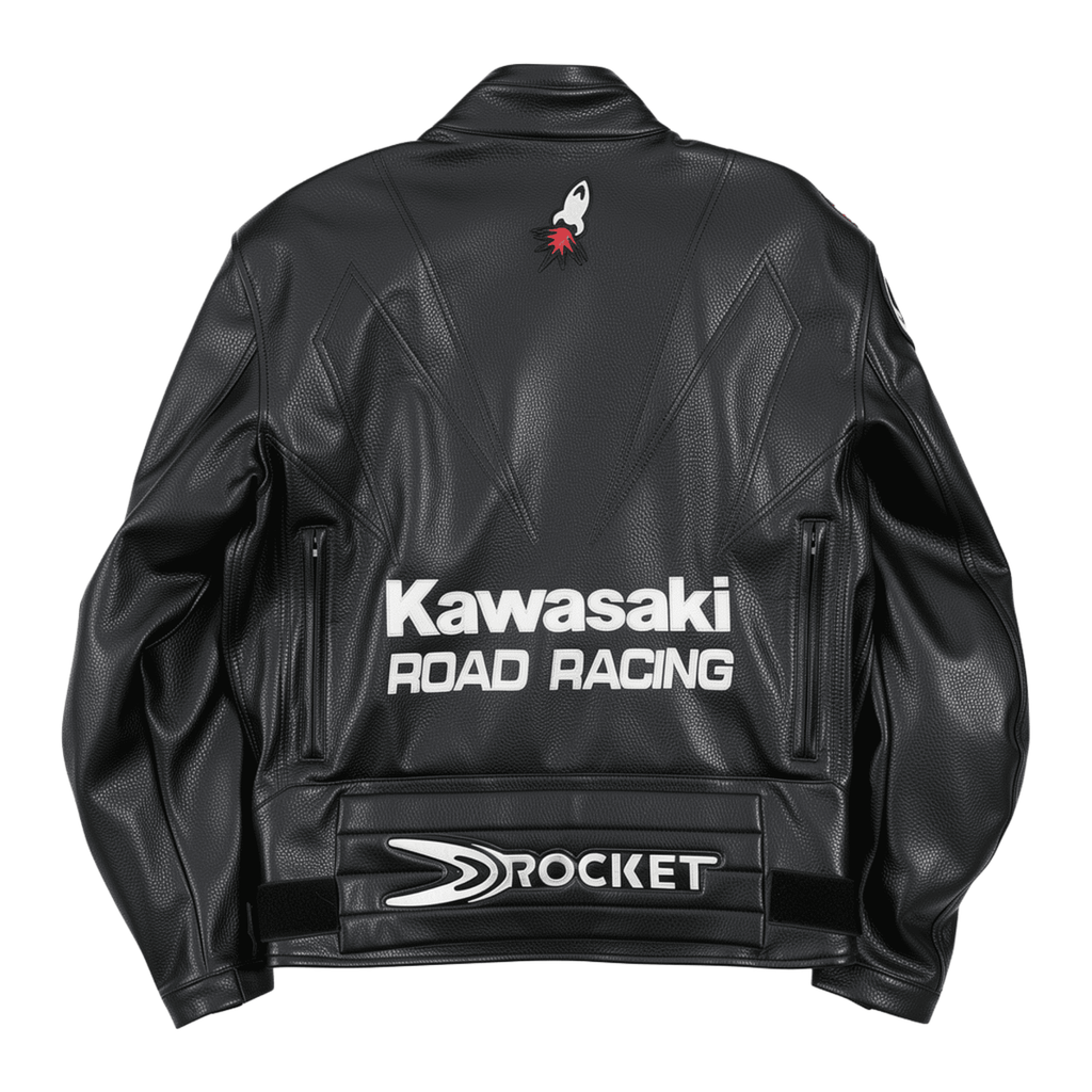 Kawasaki x Joe Rocket Racing Leather Jacket - Black and Green Edition