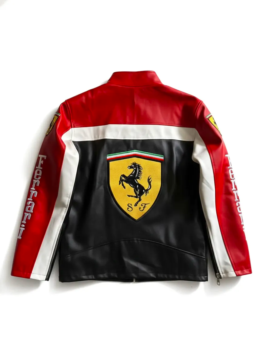 Ferrari F1 Racing Style Leather Jacket - Collector's Edition