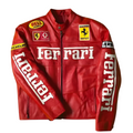 Exclusive Ferrari F1 Racing Style Leather Jacket