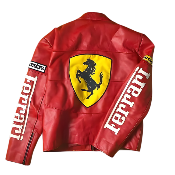 Exclusive Ferrari F1 Racing Style Leather Jacket