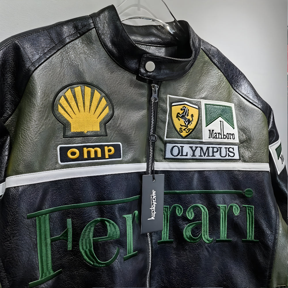 Ferrari F1 Olympus Leather Jacket - Green Edition
