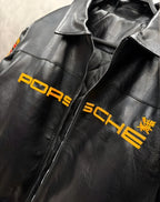 Aime Leon Dore × Porsche Black Leather Jacket