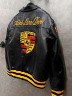 Aime Leon Dore × Porsche Black Leather Jacket