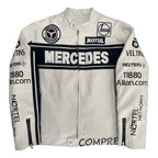 MERCEDES-BENZ White Leather Jacket