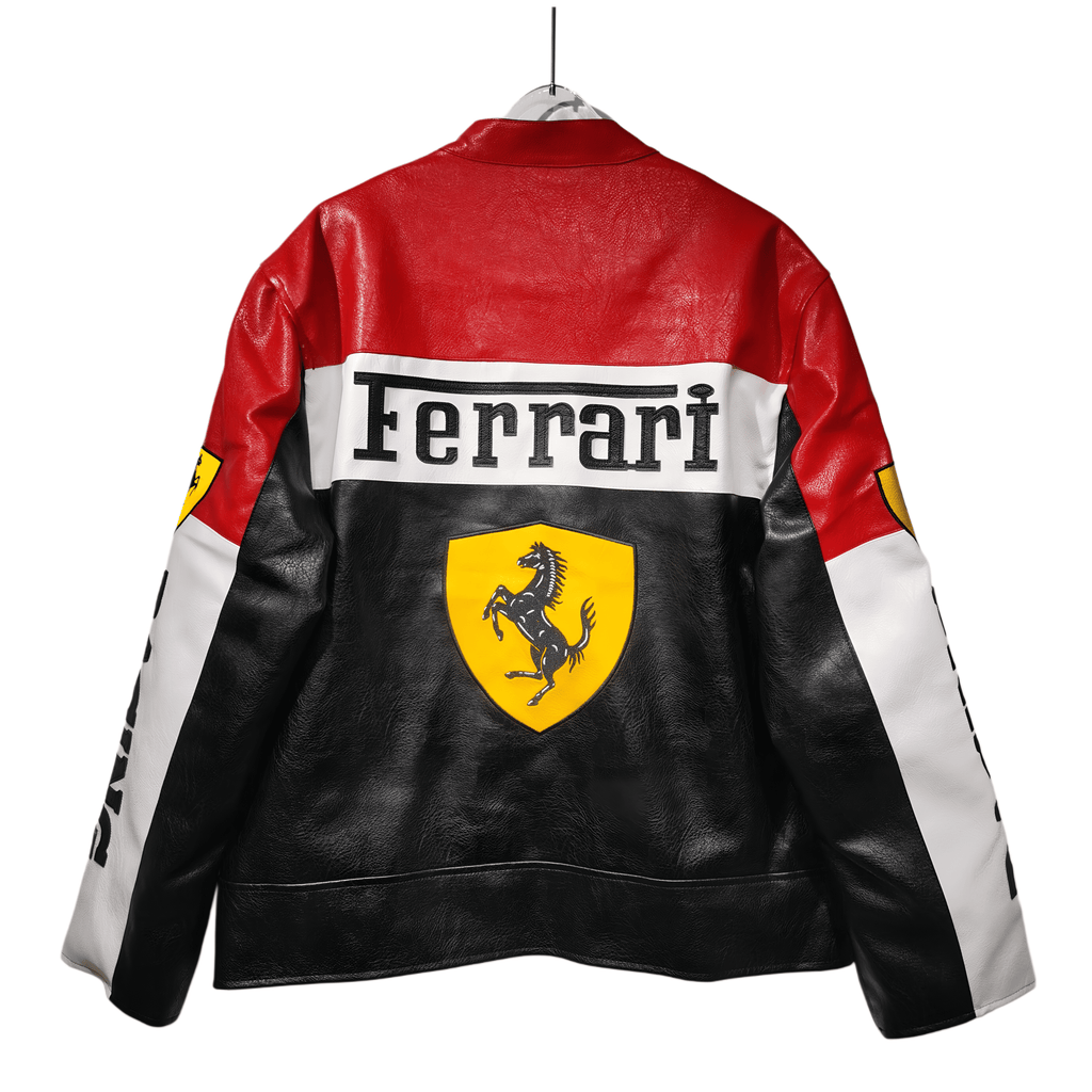 Ferrari Racing Biker Leather Jacket