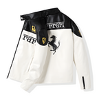 Ferrari F1 Leather Jacket - Black and White Edition
