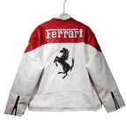 Ferrari F1 Leather Jacket - White and Red Edition