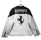 Ferrari F1 Leather Jacket - Black and White Edition