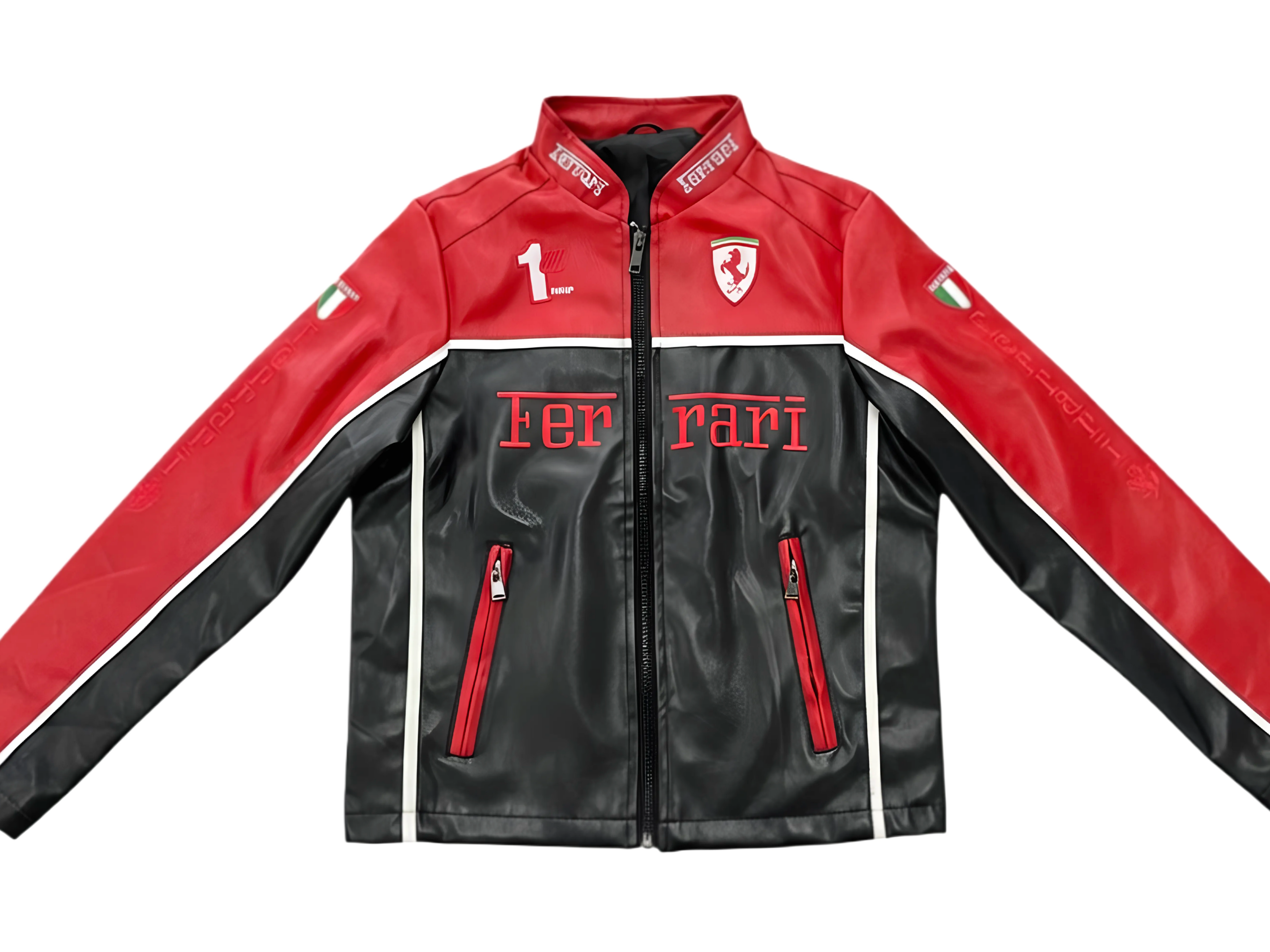 Ferrari F1 Leather Jacket - Black and Red Edition