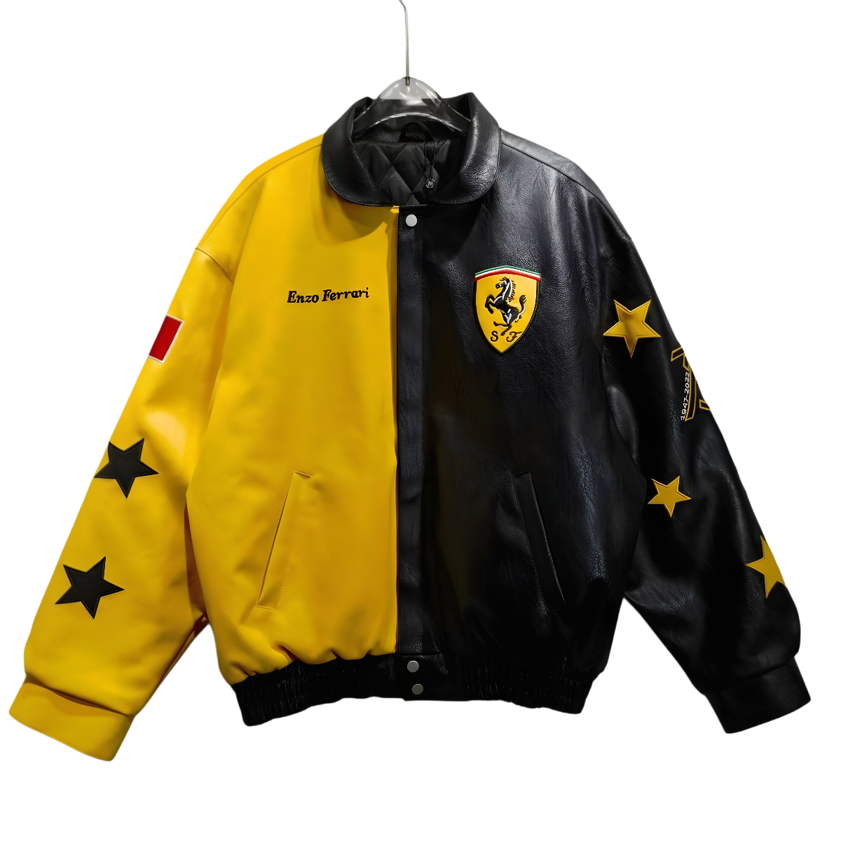 Ferrari Racing Bomber Leather Jacket - Enzo Ferrari Edition