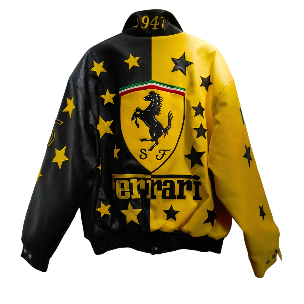 Ferrari Racing Bomber Leather Jacket - Enzo Ferrari Edition