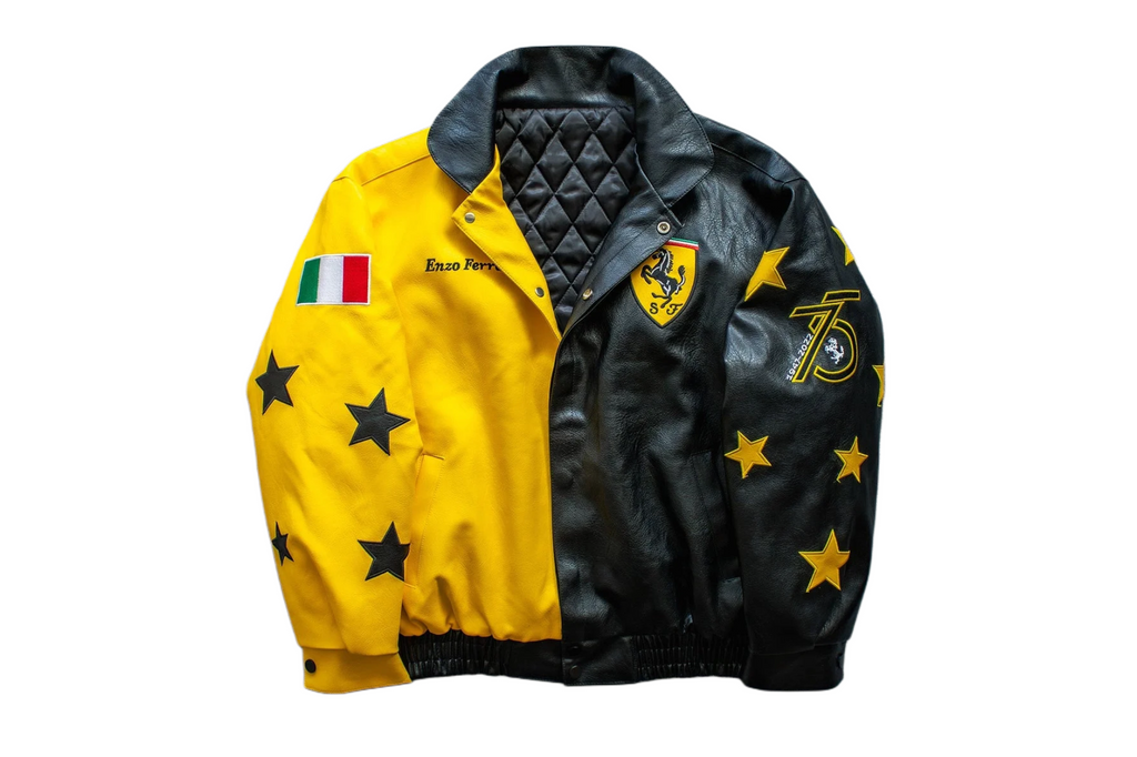 Ferrari Racing Bomber Leather Jacket - Enzo Ferrari Edition