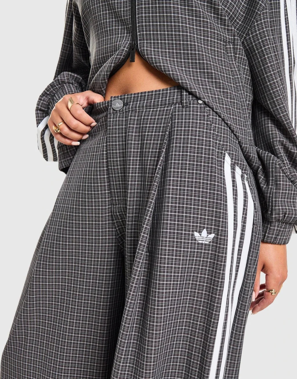 Adidas Originals Pantalón Deportivo de Cuadros - Negro