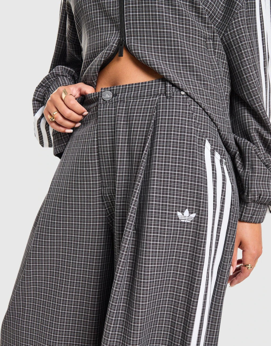Adidas Originals Chaqueta Deportiva de Cuadros - Negro